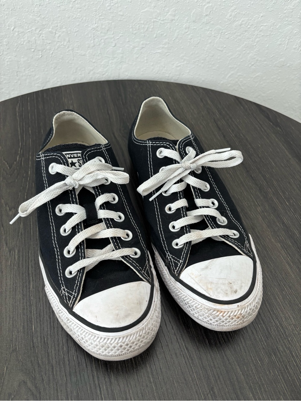 Converse Black Low Top Sneakers with White Accents - Picture 2 of 6